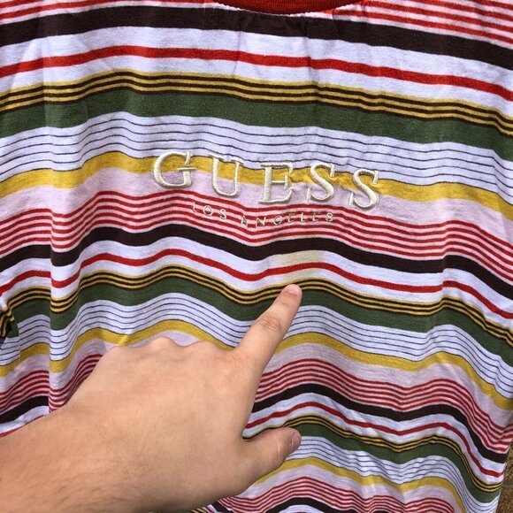 Vintage Striped Guess Shirt Medium - Picture 3 of 4